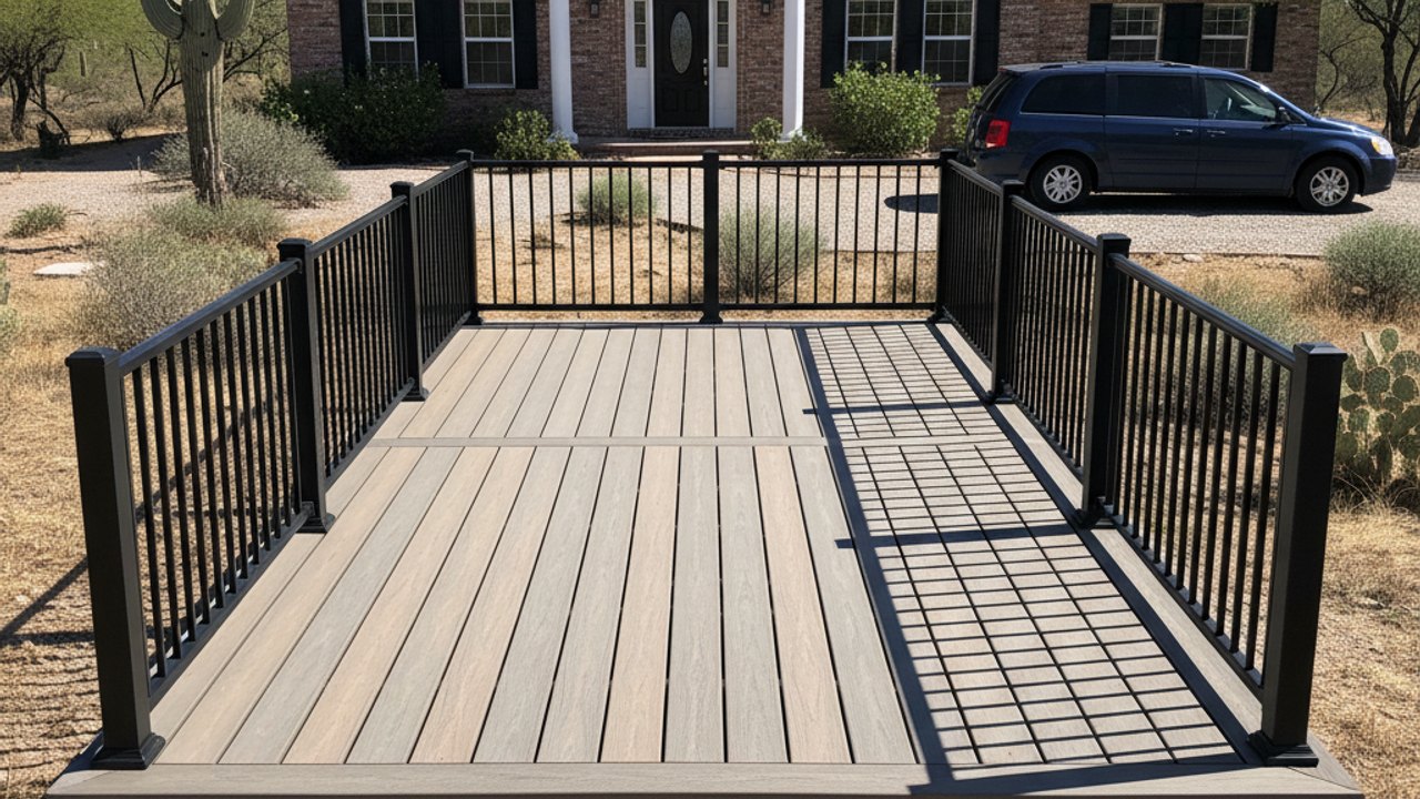 Custom Deck Design completed by Paradise Deck Co in Sahuarita, AZ