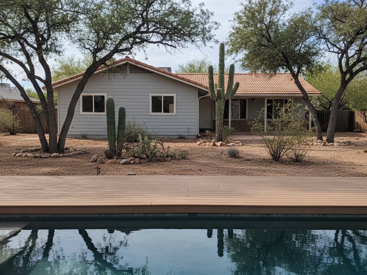 Custom Deck Design completed by Paradise Deck Co in Marana, AZ
