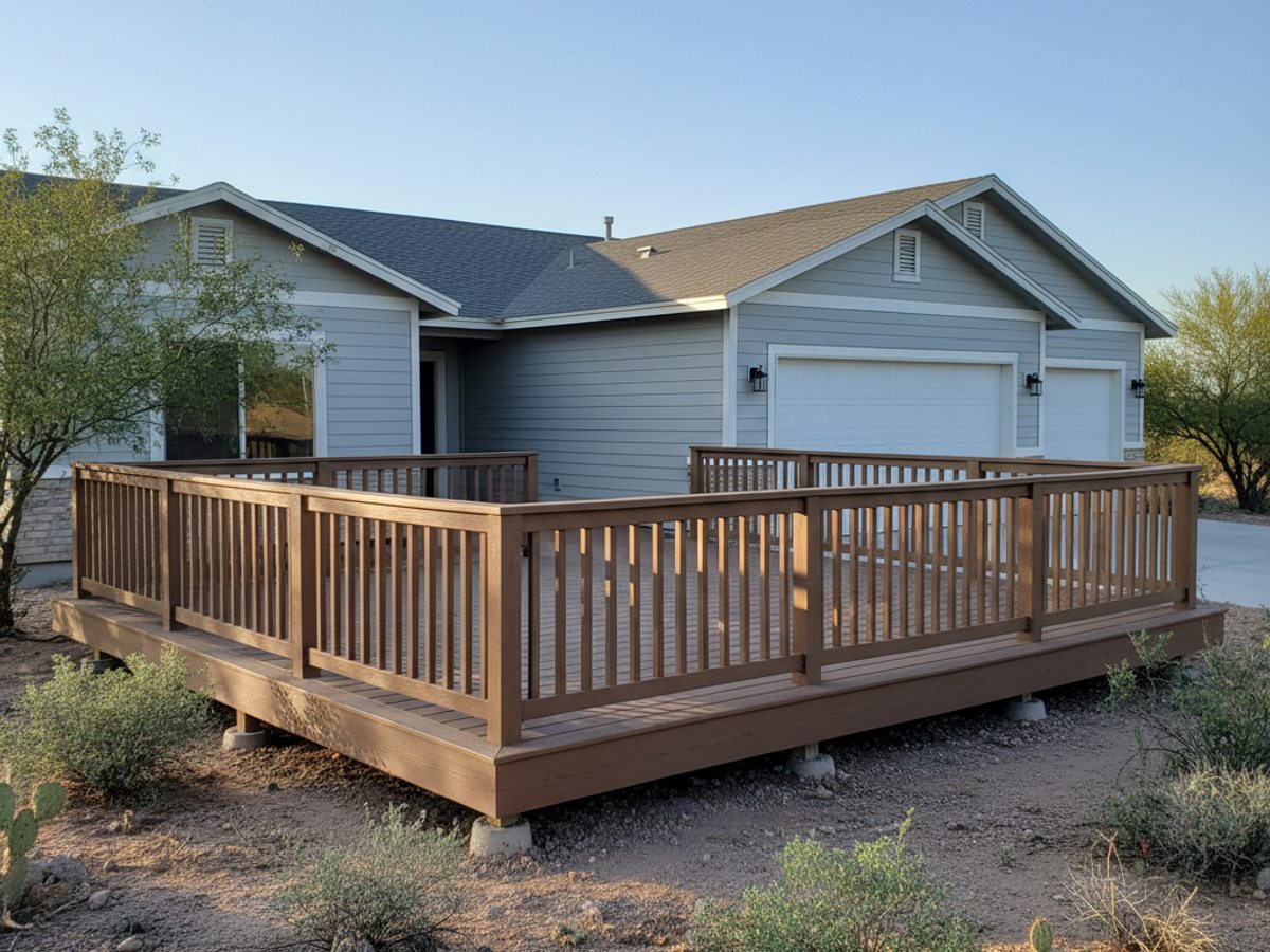 Paradise Deck Co crew at work on a home in Tucson, AZ